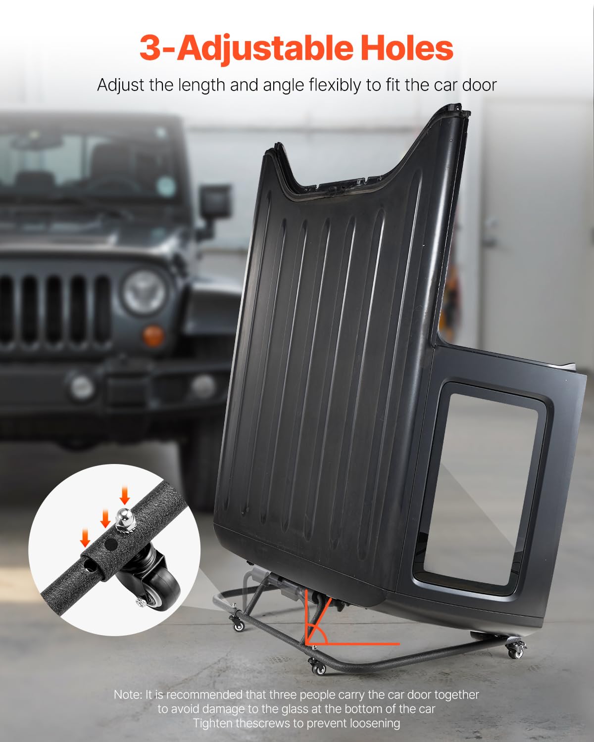VEVOR Carrito de Almacenamiento con Techo Rígido movible Resistente con 3 Orificios Ajustables y Acolchado Suave y Grueso con Revestimiento en Polvo Compatible con Jeep Wrangler TJ, JK