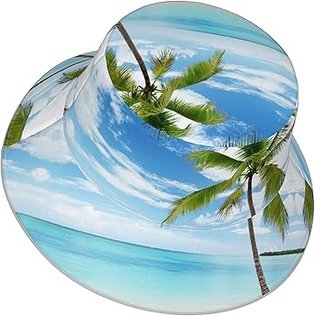 wind and sea Palm tree Bucket Hat