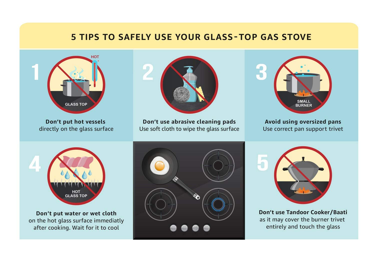 5 tips to safely use your Faber Spacex 3 Burner Glass Gas Stove Black