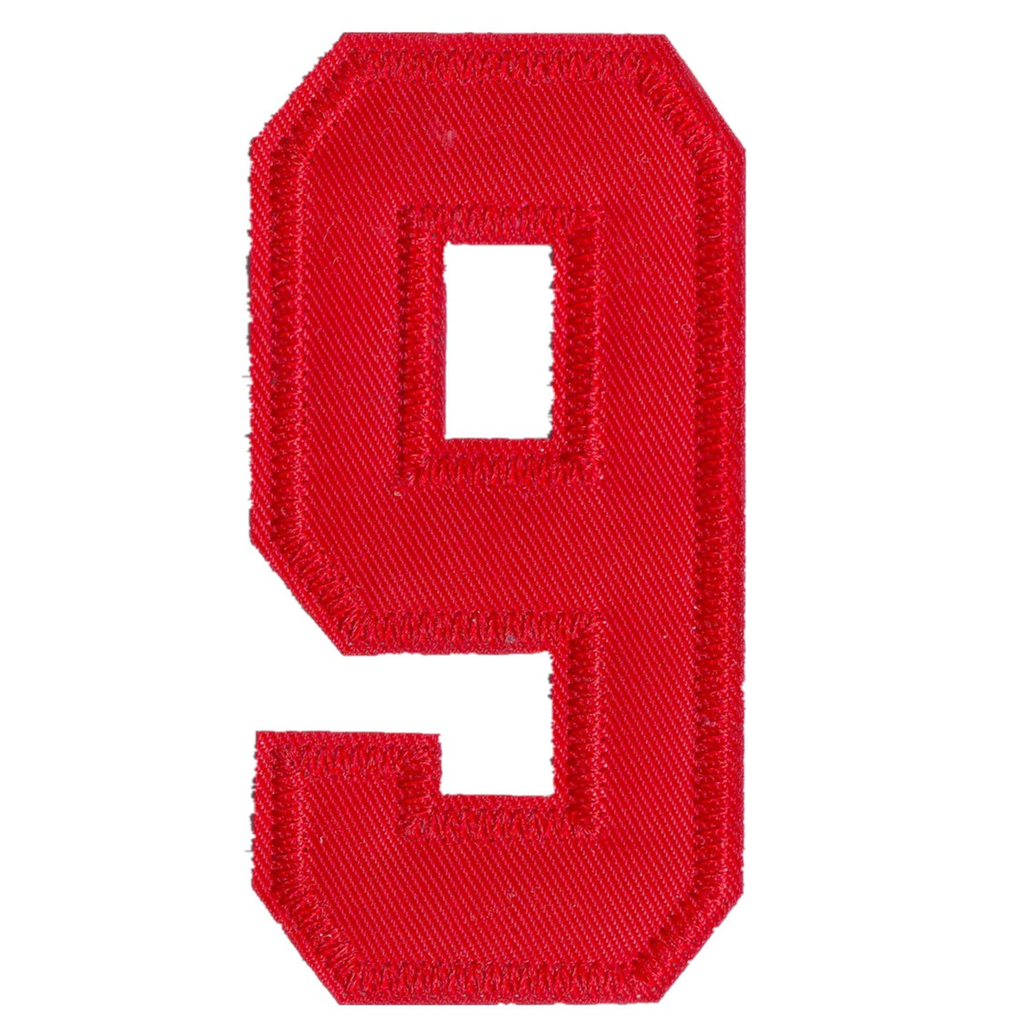 3 Inch Red Number Patch 0 Iron On Jersey T-Shirt Jacket Jeans Patches Embroidered Handmade Craft DIY Accessory Patch 9