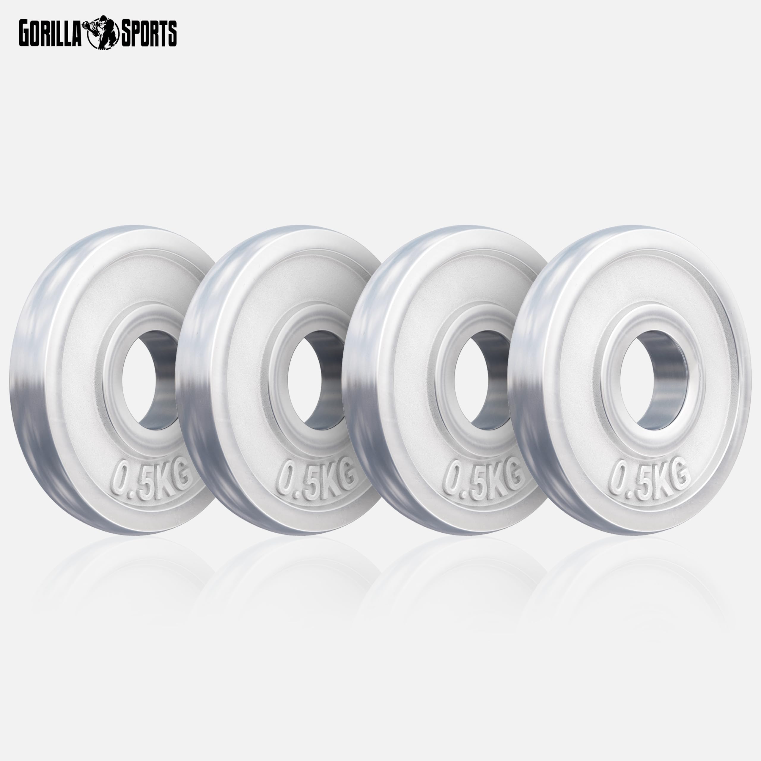 GORILLA SPORTS® Hantelscheiben - 1,25-30kg, 30mm, Gusseisen, Chrom, Einzeln oder Set - Gewichte Hantel, Gewichtsscheiben, Langhantel Gewichte, Weight Plates, Fitness Hantelscheibe