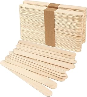 LOMIMOS 100Pcs Craft Stick,Ice Cream Popsicle Treat Wooden Stick Tongue Depressor for Kid Waxing Building Mixing Stirring Handicraft DIY Craft, 5.9 * 0.7in