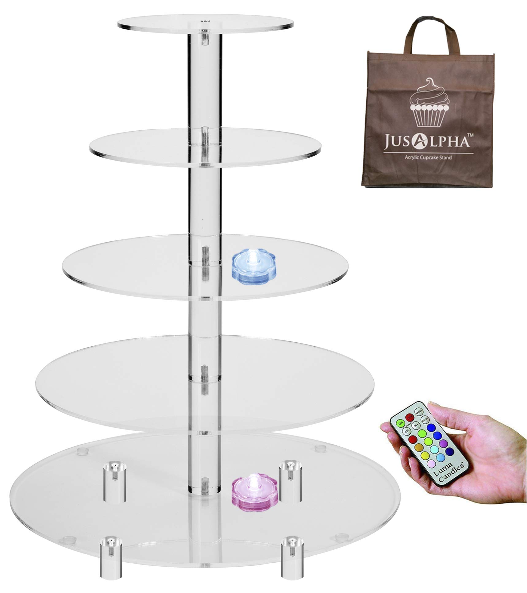 Amazon｜Jusalpha Lサイズ 5段 アクリル ラウンド ウェディング ケーキ