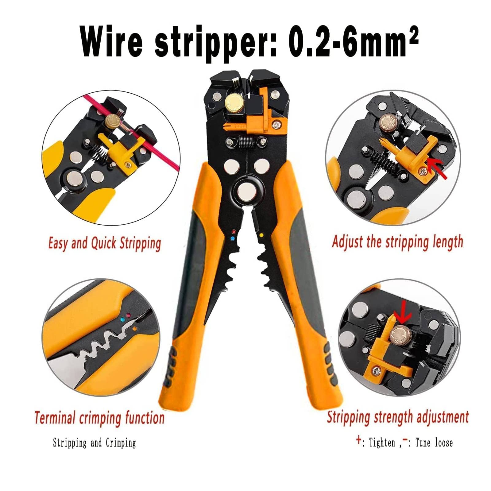 QeeHeng Ferrule Krimptang Tool Kit, Wire Crimper Stripper Verstelbare Ratchet Tool Met 1200pcs Draad Terminals Krimpconnectoren 688346289