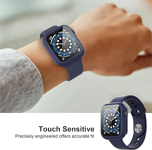 Vista 126 de Paquete de 2 fundas protectoras de pantalla de vidrio templado para Apple Watch Series 6/5/4/Series SE/SE 2/SE 3 de 1.575 pulgadas, funda protectora