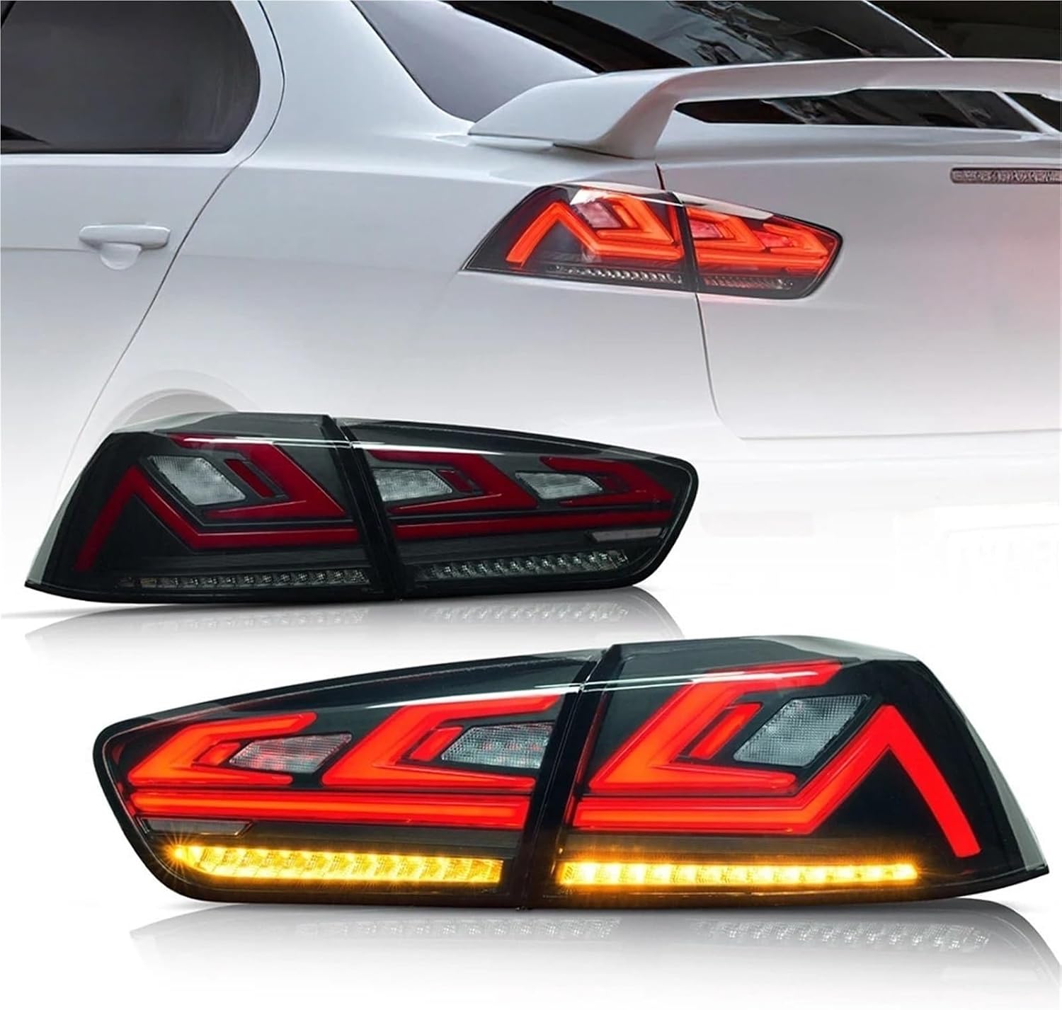 車のテールライトアセンブリのペア三菱ランサー 2008-2018 LED