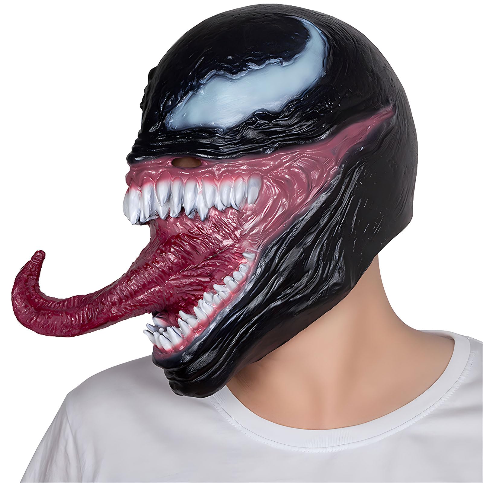 Goardorney Venom Mask, Scary Latex Classic Hot Movie Cosplay Head Mask, Realistic Adults Role Play Mask for Festival Party Props