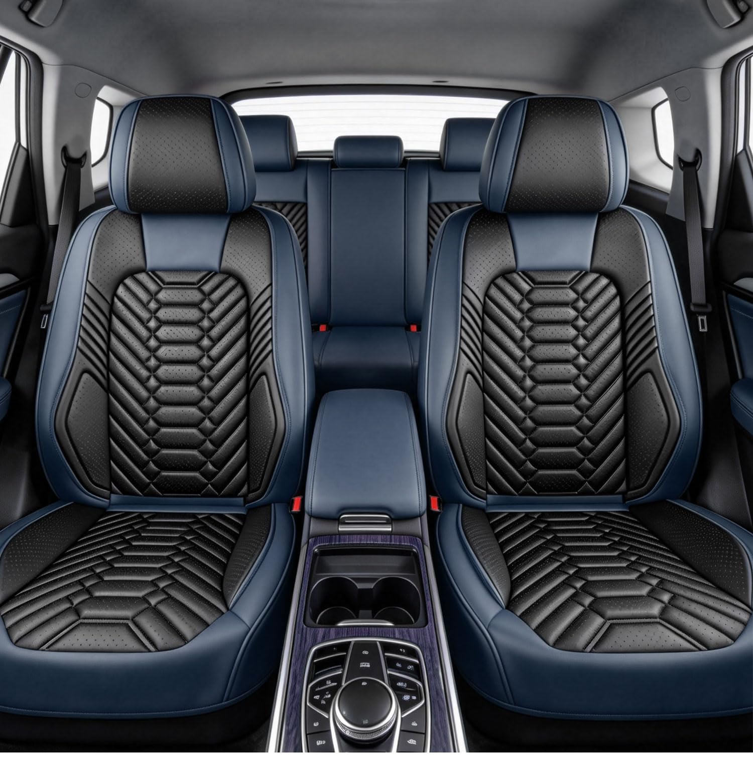 Foneso Full Coverage Full Set Seat Covers for Chevy Silverado, Premium Nappa Leather Seat Cushion Fit for 2007-2013&amp;2019-2026 1500 Crew Cab 2500HD 3500HD Chevrolet Pickup