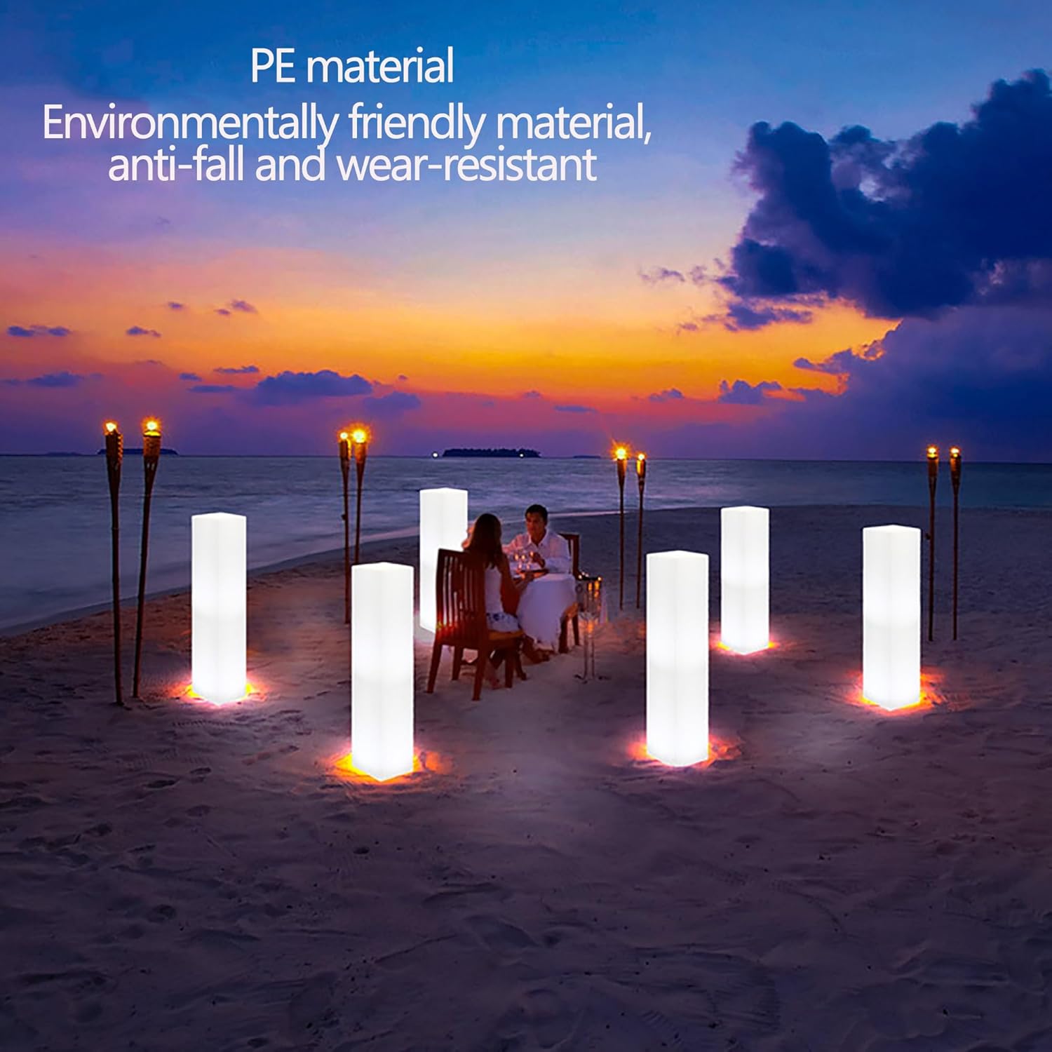 Corridor Light Outdoor Floor lamp led Luminous Square Column lamp Outdoor Waterproof Landscape lamp Post Garden Decoration Floor lamp Aisle Corridor Guide Street lamp (Color : White, Size : 11.81in*