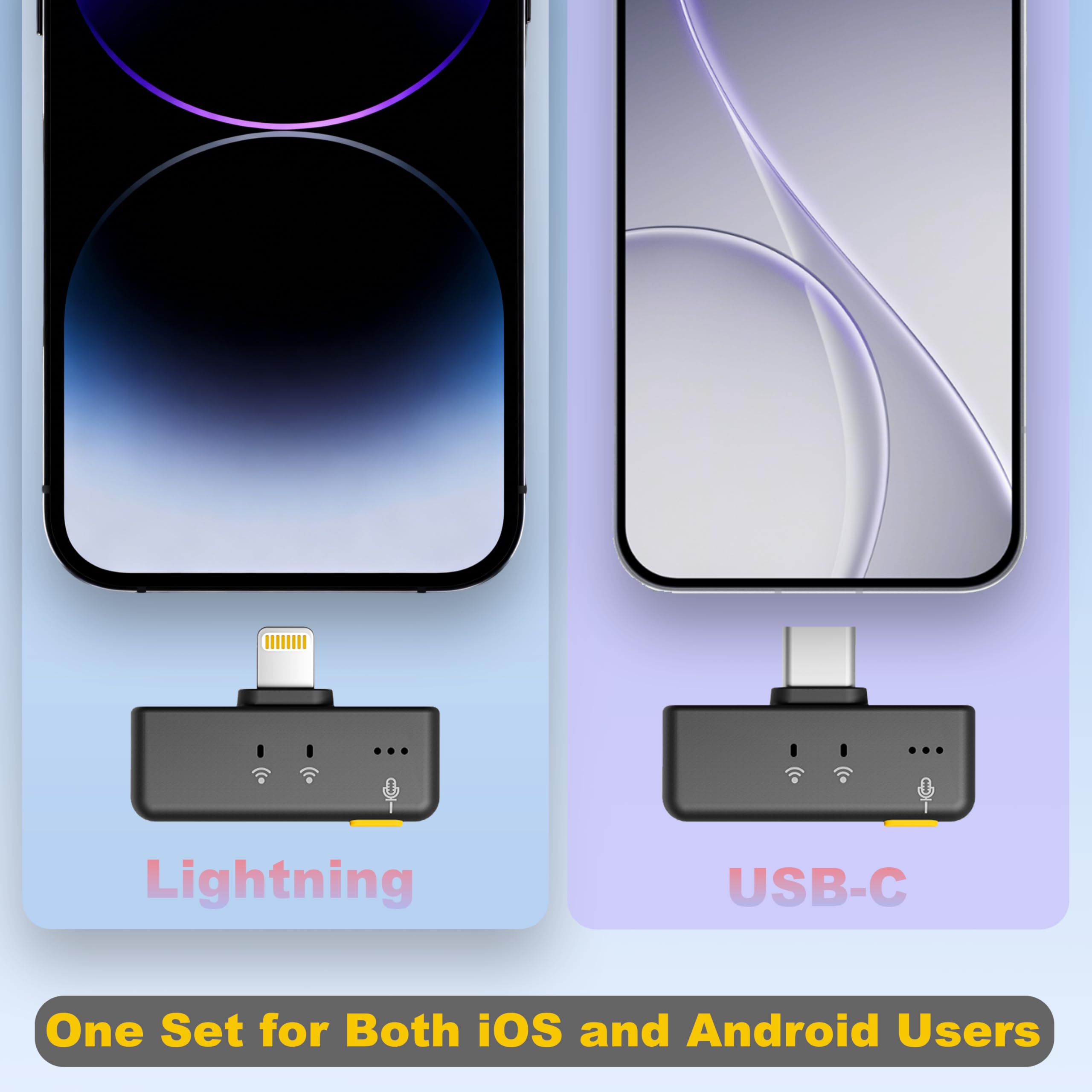 BSONE Kabelloses Lavalier-Mikrofon für iPhone & Android, Clip-On-Mini-Mikrofon mit Ladehülle, wiederaufladbares professionelles Ansteckmikrofon für Vlogging, Videoaufnahmen, Content-Creators, YouTube