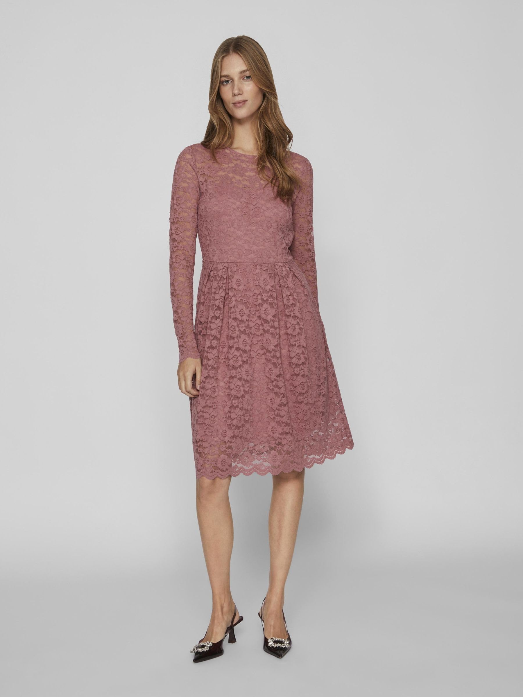Vila Damen Vikalila L/S Lace Dress - Noos Dress