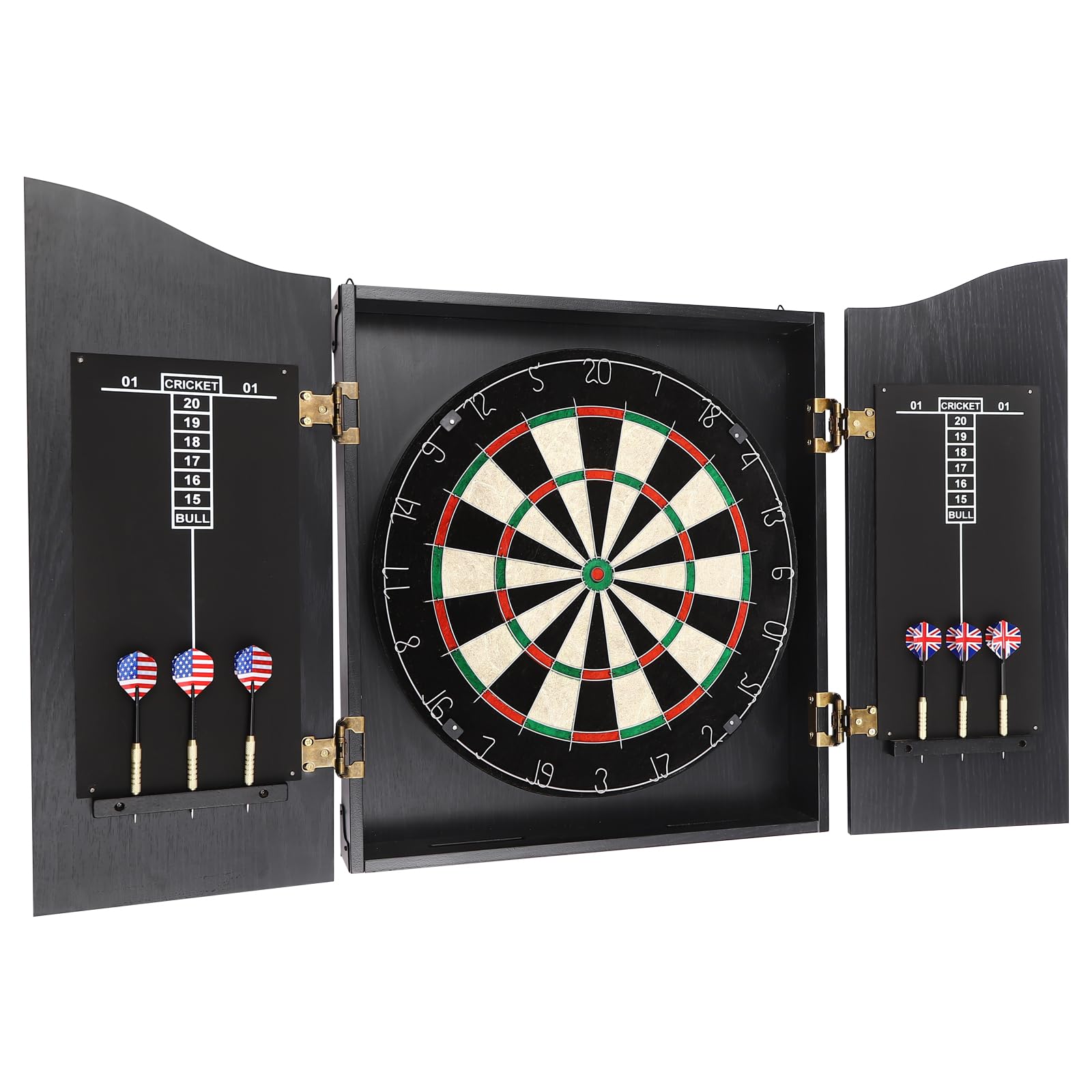 Dartboard Set, Classic Dartboard Cabinet with 6 Darts, Dart Boards Set for Adults