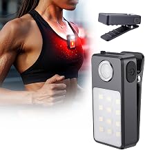 USB-C wiederaufladbare Lauflicht, 3 Helligkeitsstufen, aktualisierte 2-in-1-Clip-Licht, IPX7 Wasserdicht kompakte LED-Taschenlampe für Nachtlauf, Arbeit, Joggen, Camping