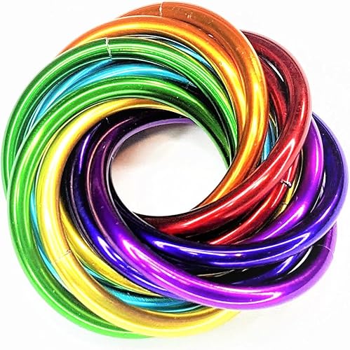Miniatura 30 de Möbii Fidget Ball (MultiColor): Quiet Mobius ADHD Anxiety Stim Stress Relief Toy Tool for Home Travel Office or Desk (Small, Full, Pink Blue Silver)