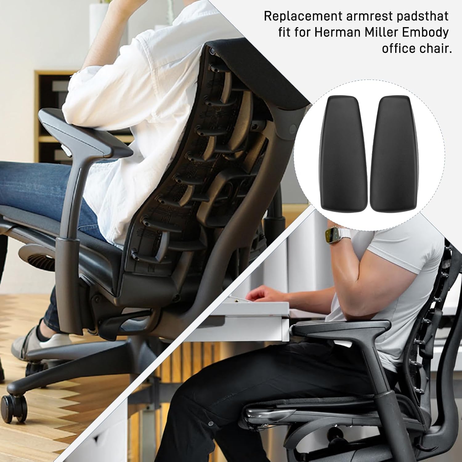 Arm Pads Replacement for Herman Miller Embody Office Chair - Arm Rest Caps for Adjustable Arms, Fit Embody Arm Caps - Ergonomic Desk Chair Accessories(1-Pair) image 5