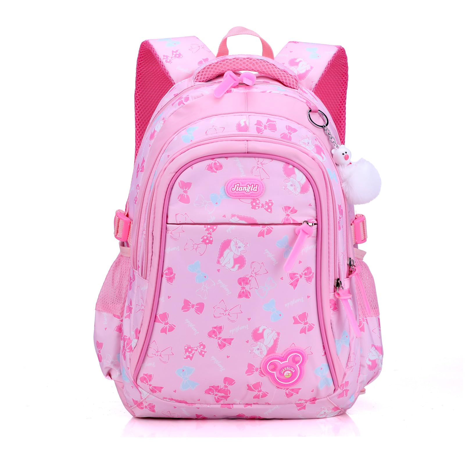 FANDARE Zaino per bambini Zaino Scuola Ragazze Elementare Adolescente Zainetto Daypacks per laptop - per Scuola Lavoro Escursioni Viaggi Impermeabile Nylon Rosa