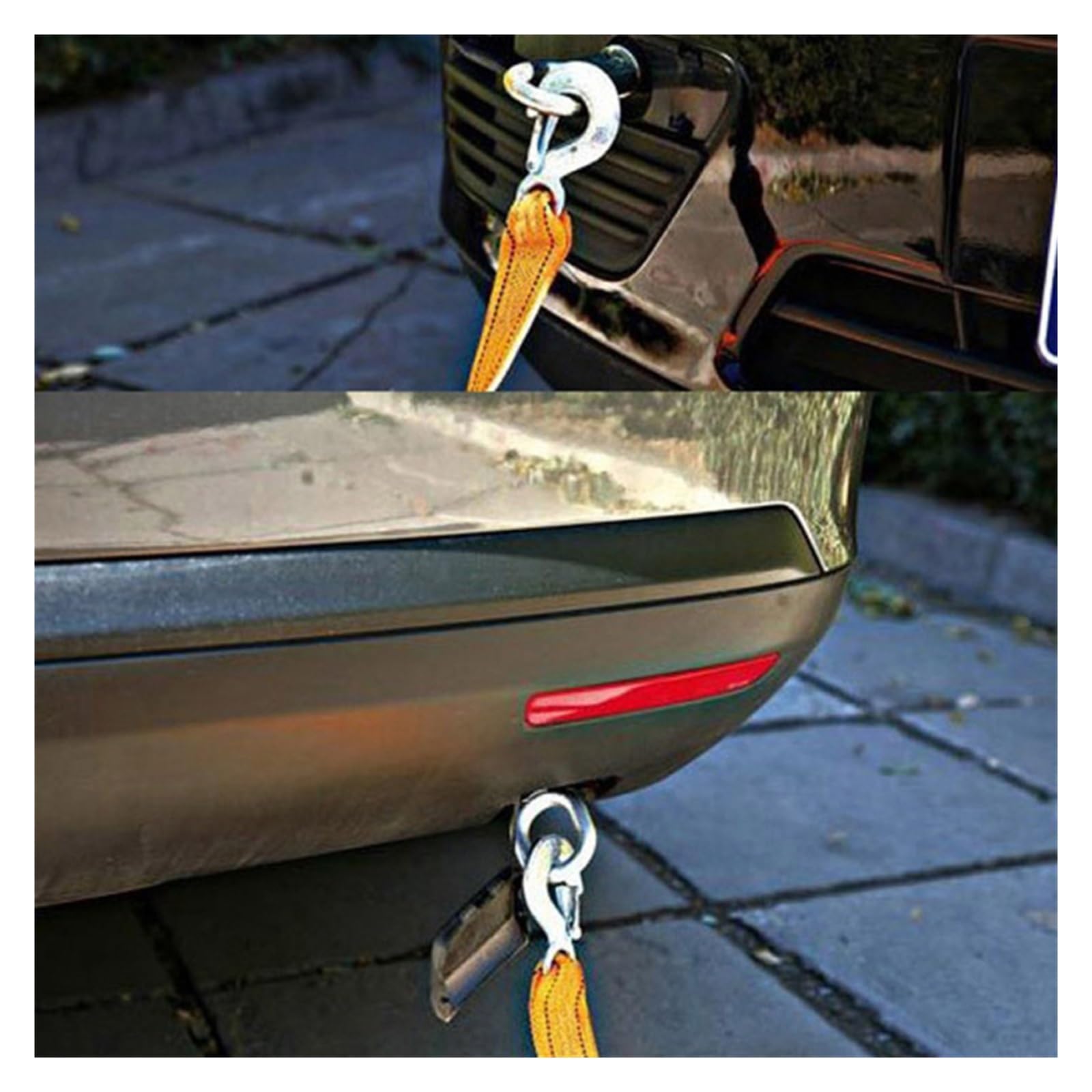 2PC Heavy Duty Car Road Recovery Pasek Holowniczy Liny Holownicze Z 2 Hakami Holowniczymi Akcesoria Samochodowe Stylizacja Samochodu Solidna I Niezawodna
