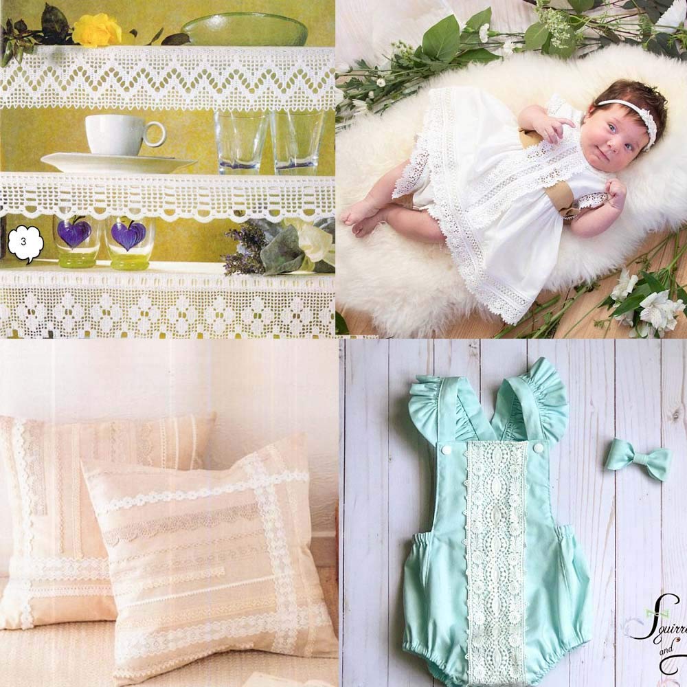 Nastro In Pizzo All'Uncinetto Beige - 5m X 4.5cm | Stile Vintage Per Matrimoni E Fai Da Te - Foto 6