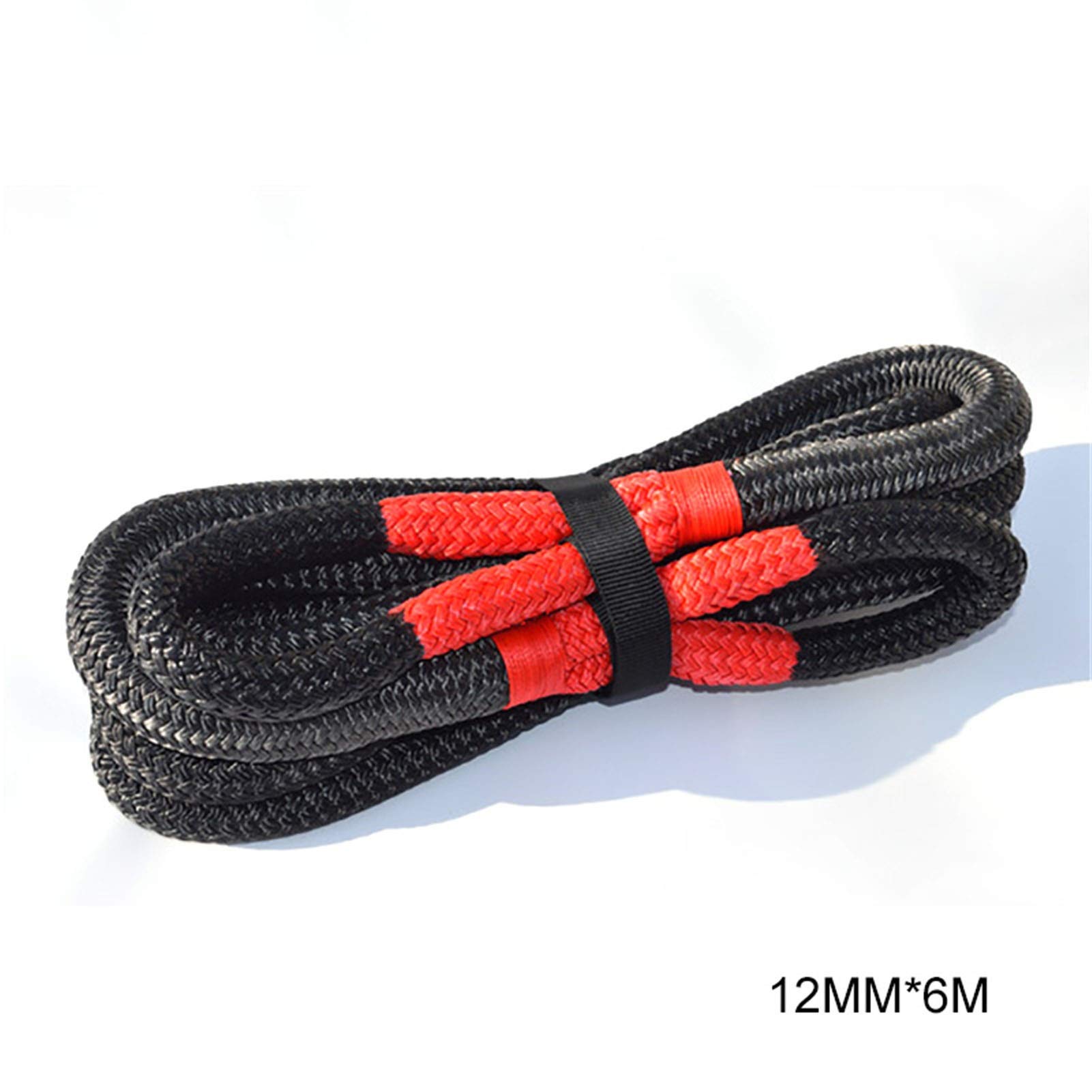 Syntetyczna lina wyciągarki, 3/4 "* 20ft Lina Kinetyczna, Lina Energetyczna 19mm * 6m, Liny do odzyskiwania z góry, liny holownicze do pojazdów terenowych 4WD ATV UTV(Black 19mm 6m)