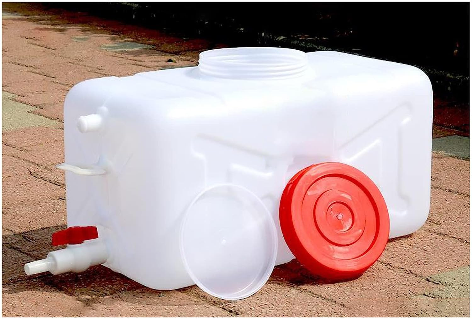 Portable Plastic Water Storage Container, White Water Tank for Camping, Hiking, Outdoor Activities(Color:75L)