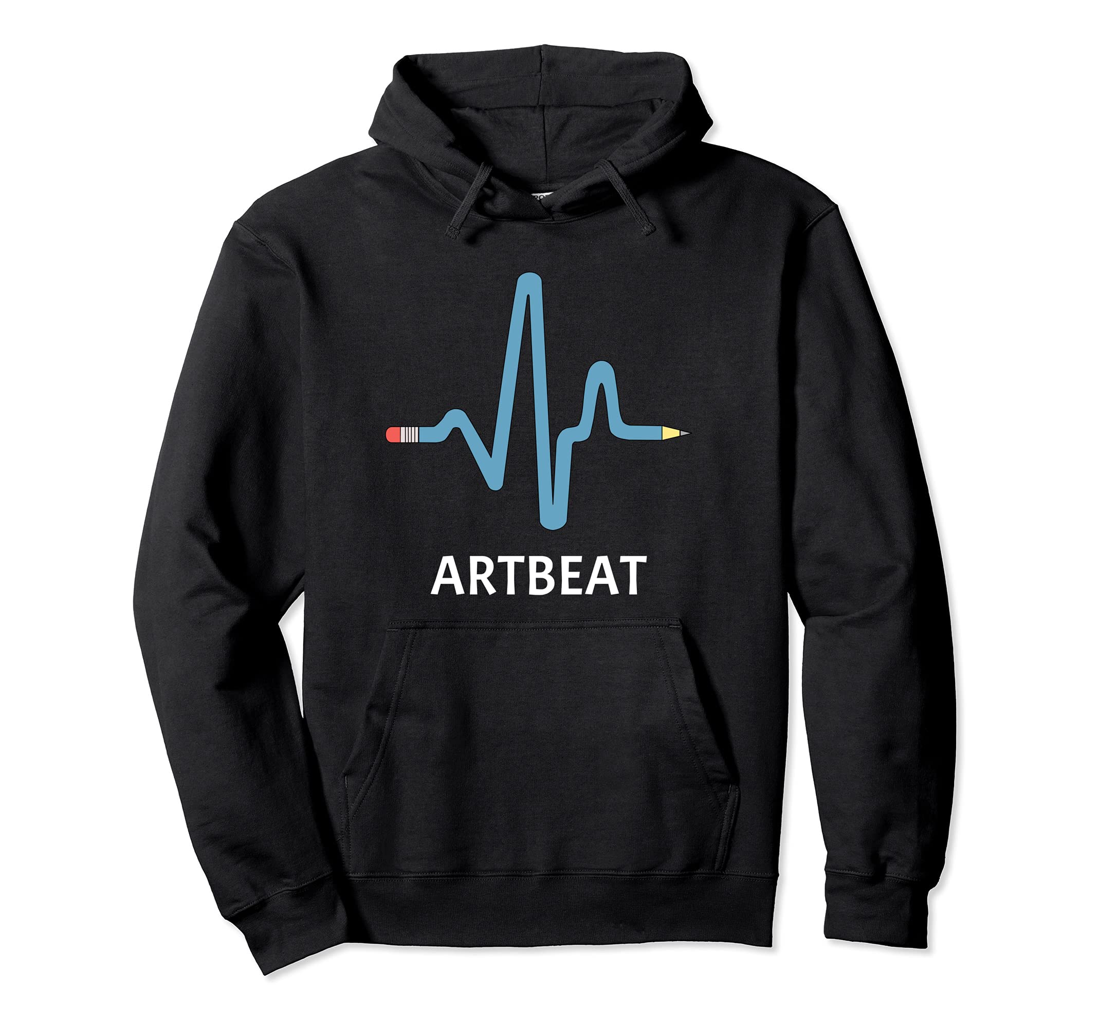 Artbeat Brush Funny Artist Painter Art Lover Heartbeat Gift Pullover Hoodie