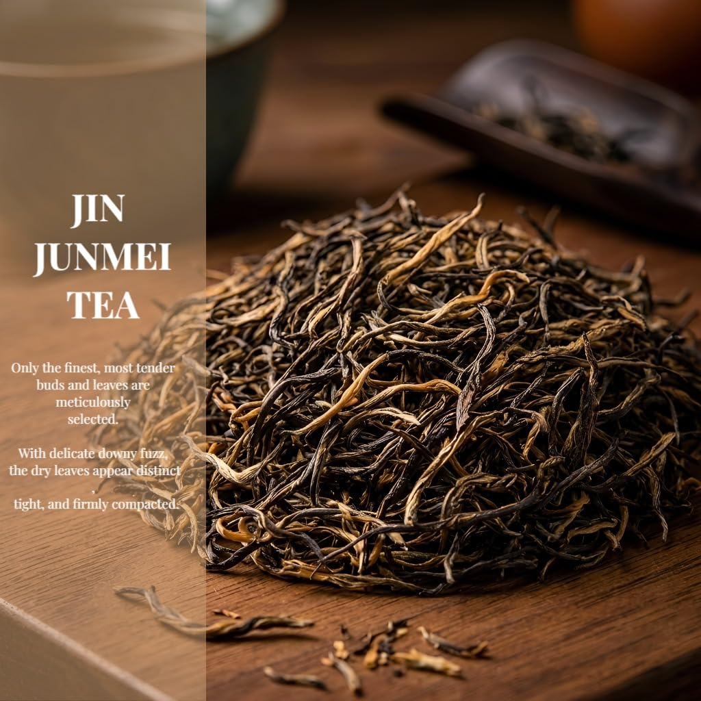 Premium JinJunMei Schwarztee 250g | Einzeln Verpackte Teebeutel Mit Losem Blatttee 8,82oz | Geschenkbox Schwarztee-Kollektion