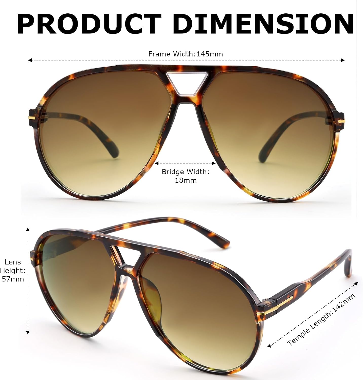 Bouryo Retro Aviator Sunglasses for Women Men - Oversized Trendy 70s Sun Glasses Vintage Big Round Shades