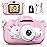 Goopow Kids Selfie Camera Toys for Girls Age 3-9, Digital Video Camera Toy with Protective Cover,Christmas Birthday Festival Gifts for 3-9 Year Old Girls Boys- 32GB SD Card Included (DC-H21-PINK)