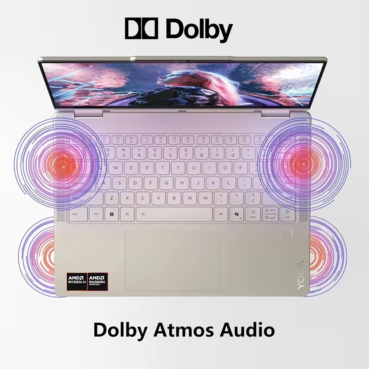 Lenovo Yoga 7 2-in-1 Laptop | 14" WUXGA OLED Touch (100% DCI-P3 600nits HDR) | AMD 6-core Ryzen AI 5 340 (Up to 50 Tops) | 16GB DDR5 2TB SSD Backlit Fingerprint w/Pen Win11Pro w/DLCA Accessory