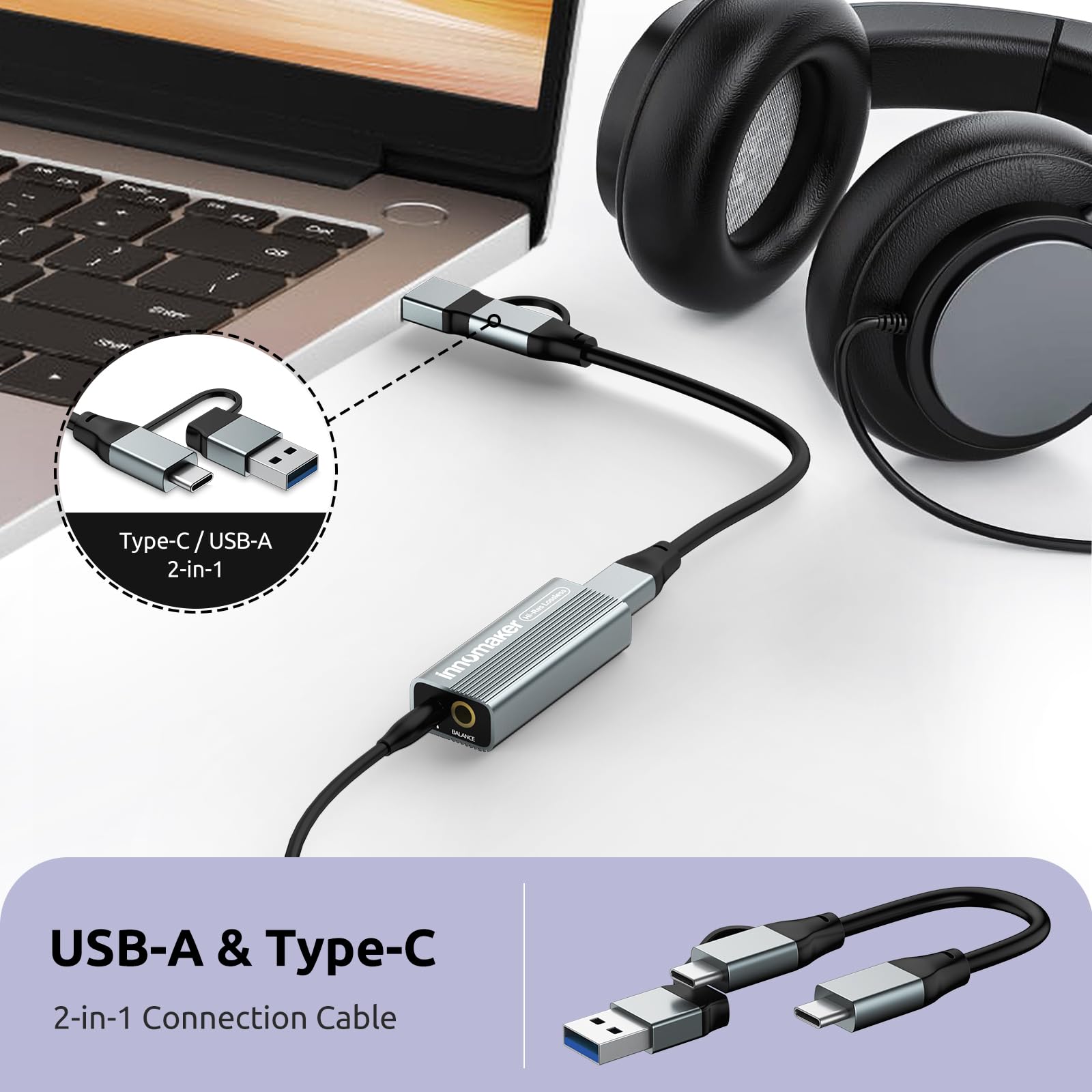 Amazon | InnoMaker ポータブルUSB HiFiサウンドカード/ヘッドホン