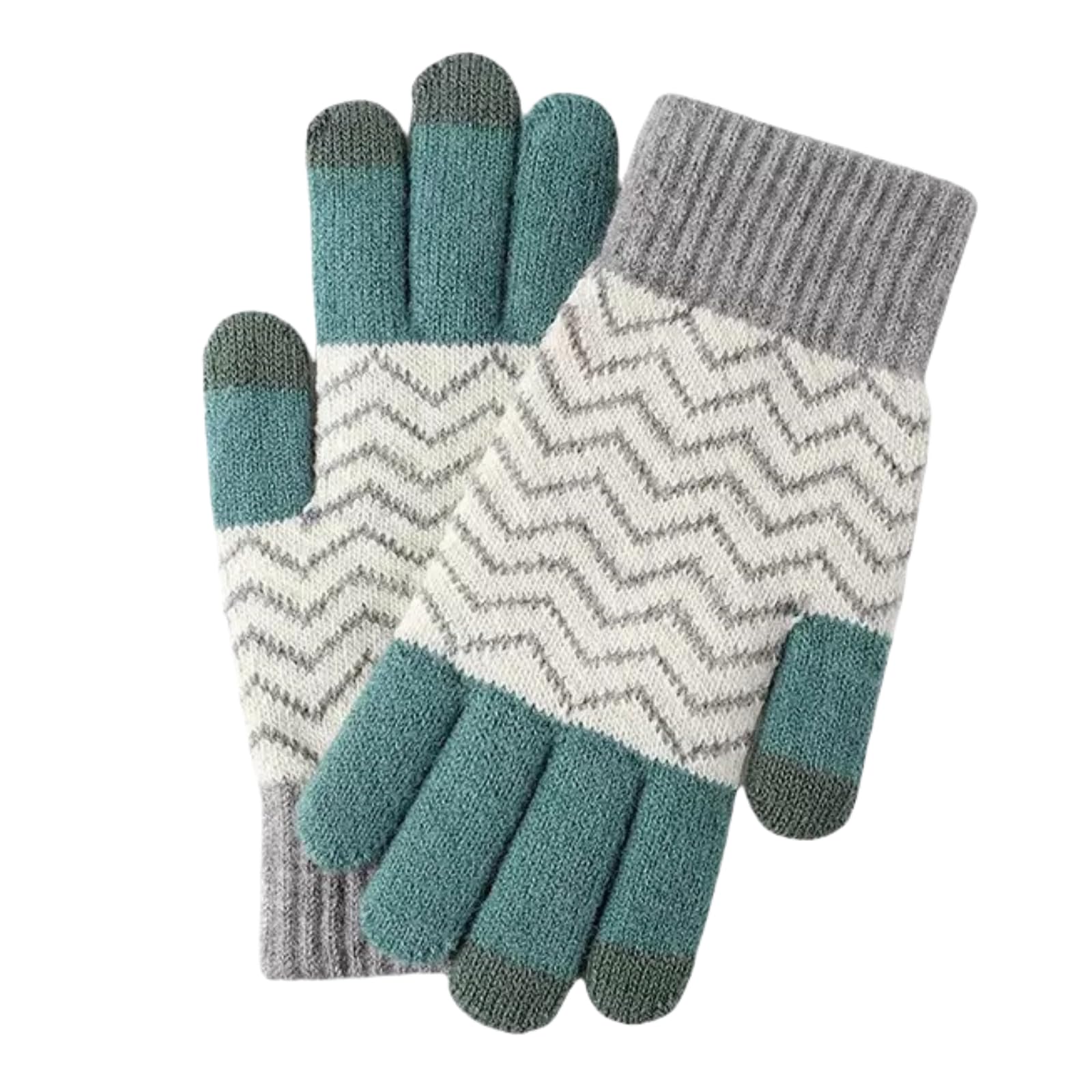 Knitted Thermal Touch Screen Gloves For Women Woolen Warm Gloves For Women In Autumn And Winter Outdoor Cold Protection For Cycling Touch Screen Color Couples Men Plus Velvet Knitted Gray Green