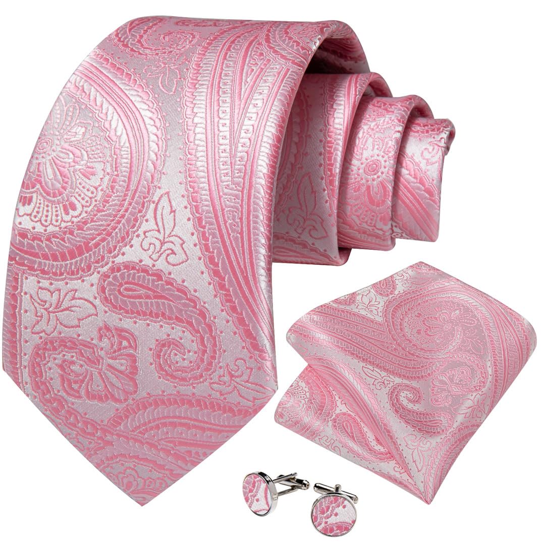 Wvapzxx Juego de corbatas clásicas de seda de cachemira, color blanco liso, accesorios para padrinos de boda, pañuelo, gemelos, corbata