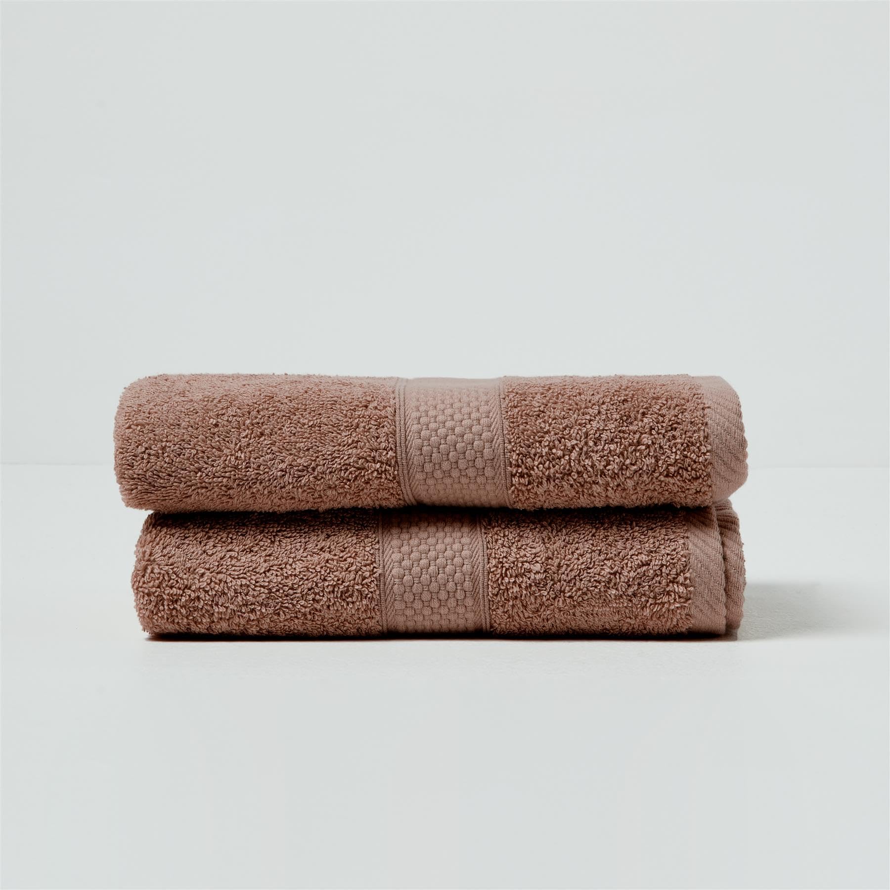 HOMESCAPES Chocolate Brown Turkish Cotton Set of 2 Hand Towels Super Soft Thick & Absorbent 500 GSM Towel Heavy Weight for everyday Luxury