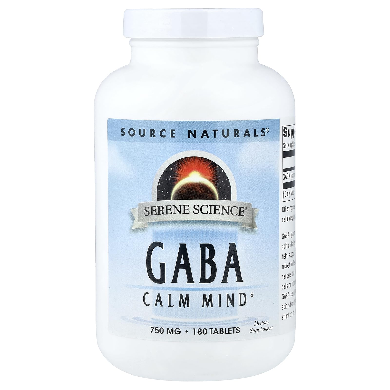 Source Naturals Serene Science GABA 750 mg Calm Mind - 180 Tablets