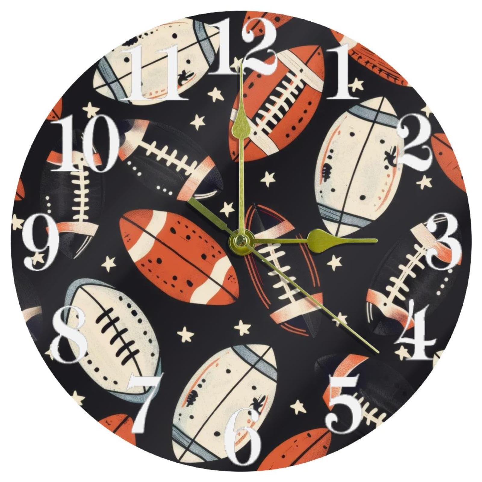 Horloge football américain noire, le cadeau idéal pour un jeune sportif