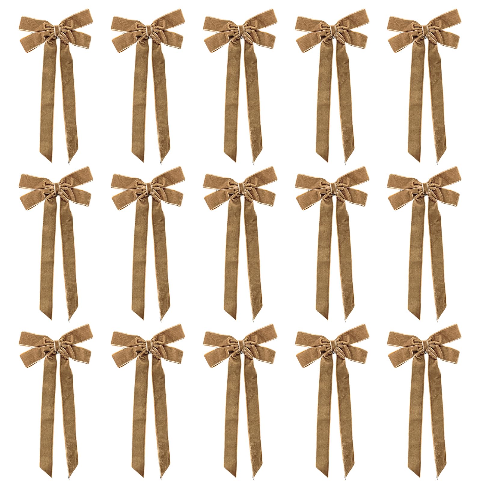 YWLUUOO 15Pieces Large Velvety Fabric Bowknots Elegant Holiday Decors for Mantles Staircase Party Arrangements Large Velvety Bowknots Gift Wrapping Accessories