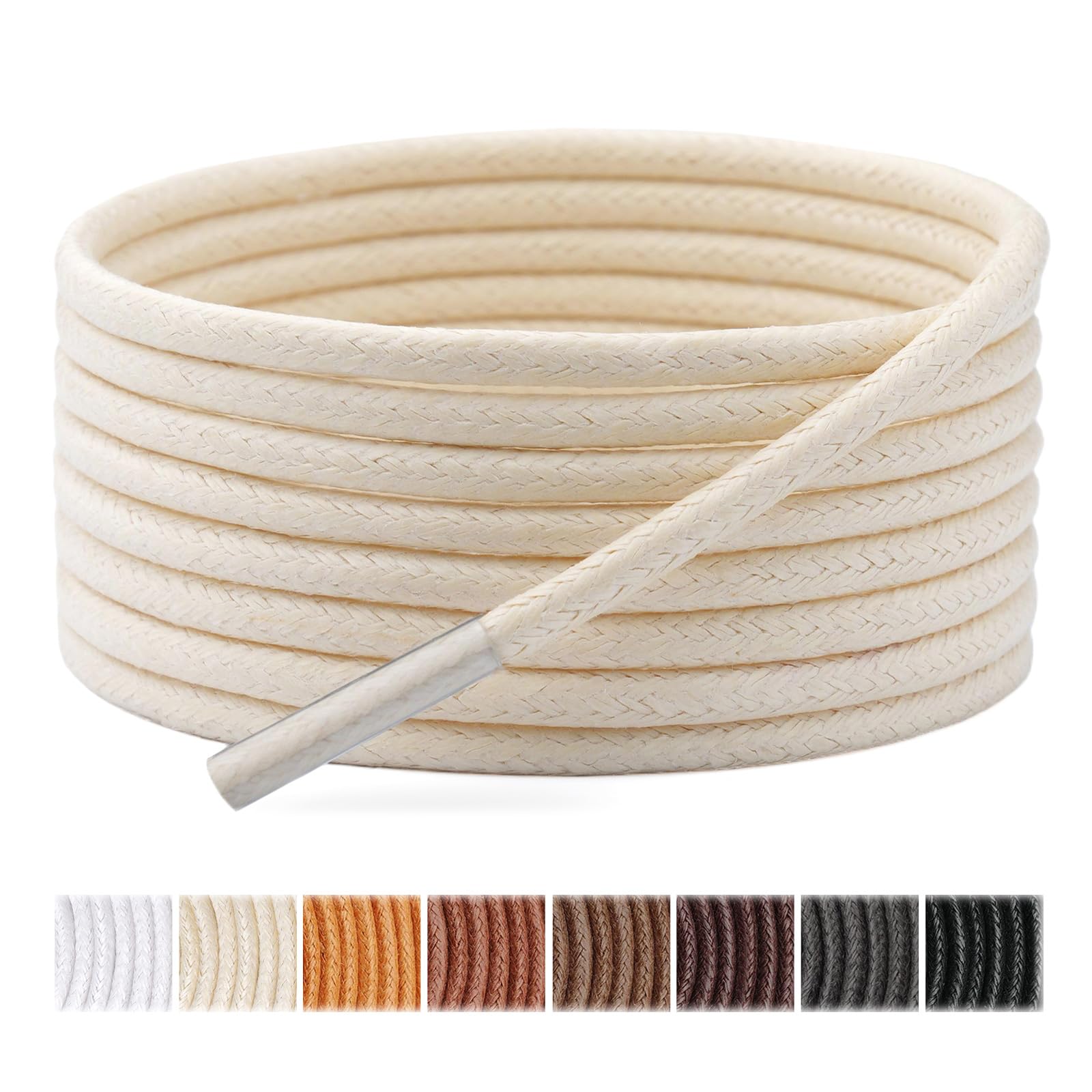 Handshop 3 Pairs Dress Shoe Laces | 3/32" Thin Round Waxed Shoelaces | 15 Colors in 23"- 63"
