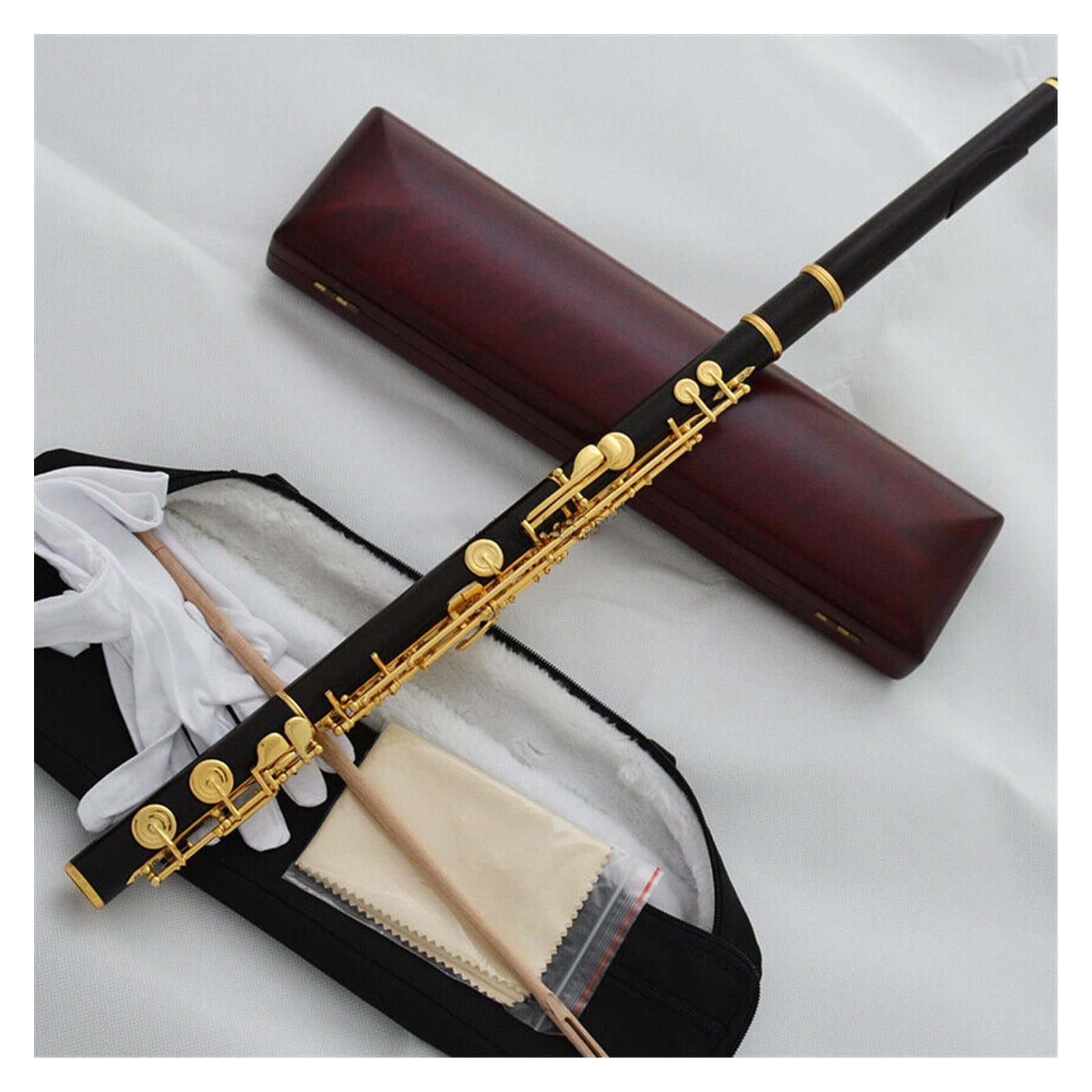 Amazon.co.jp: アフリカ黒木製 16 穴オープンホールフルートゴールド