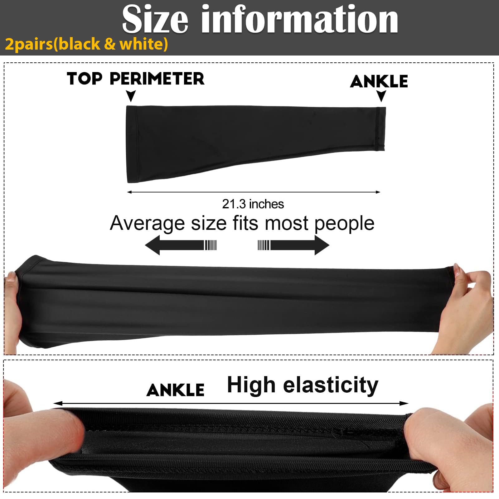 ERNZI Manchettes de Compression -2 Paires de Compagnons Idéaux pour le Sport et les Activités en Plein Air, Protègent vos Jambes lors de la Course, du Basketball