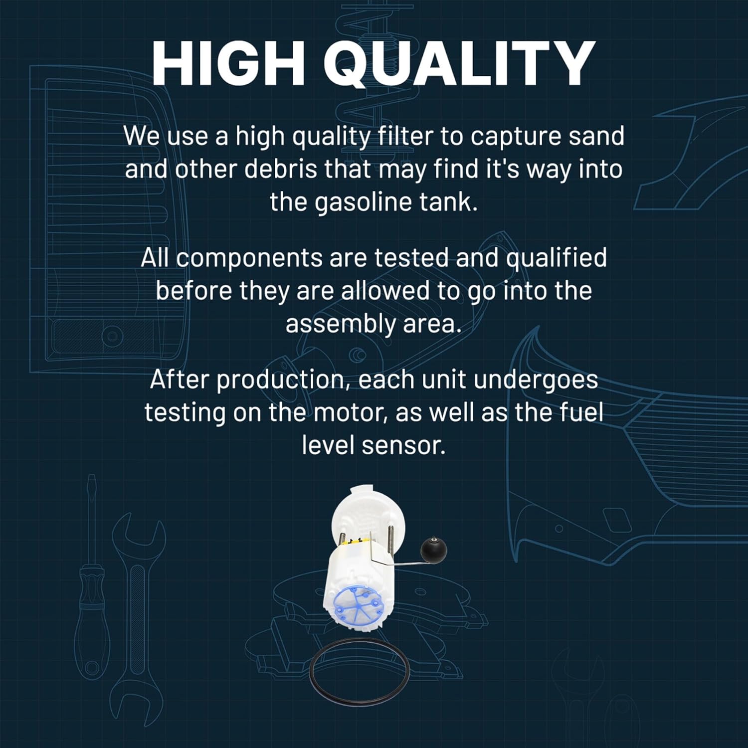 JC Whitney Fuel Pump Compatible with Ford F-150 Heritage 2004, F-150 1997-2003, F-250 1997-1999 Assembly, New, In-Tank, Electric JF314512