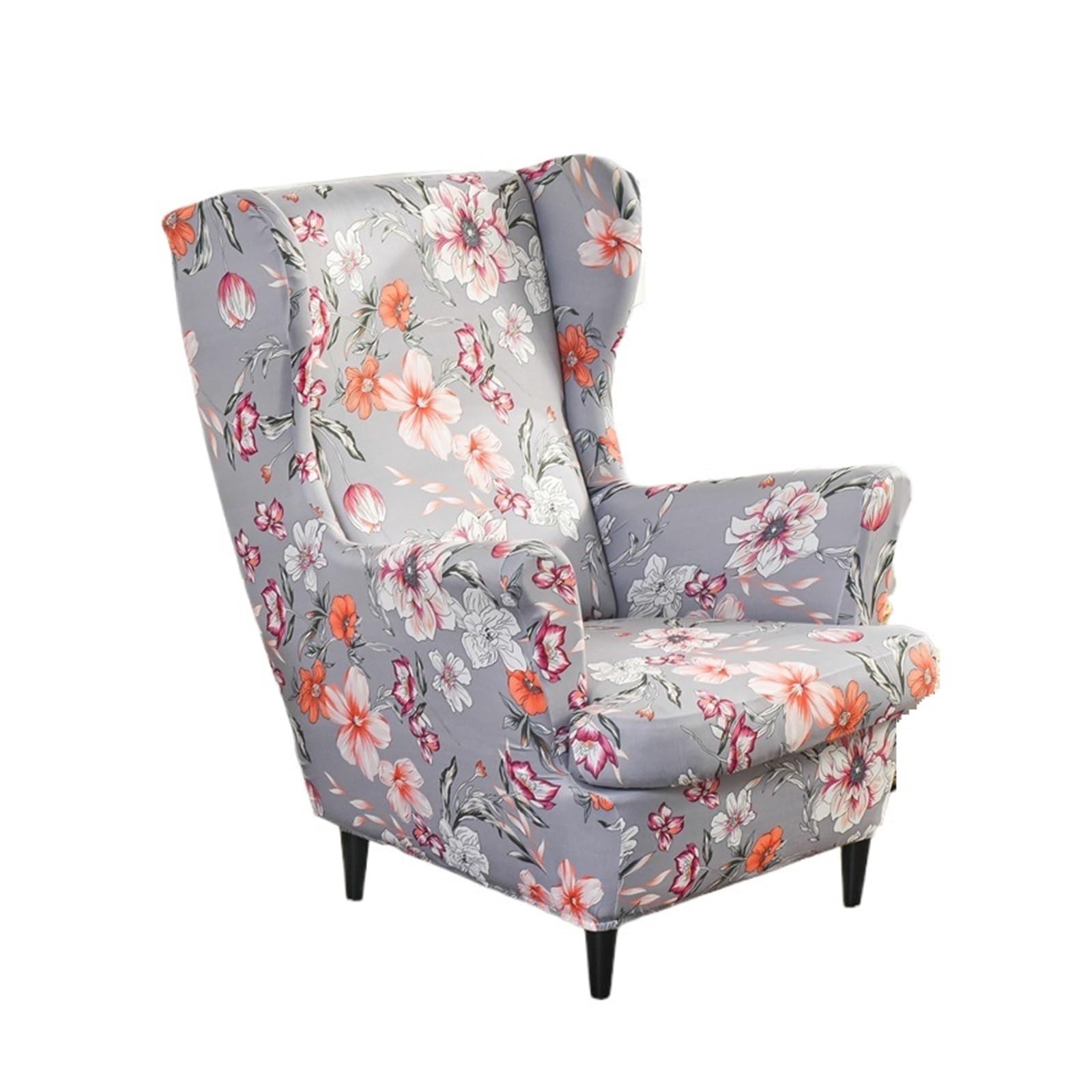 GCYEIDMA Wing Chair Slipcover Wing Chair Cover Stretch Armchair Relax Sofa Slipcovers with Seat Cushion Footstool Covers(A17 wing chair cover)