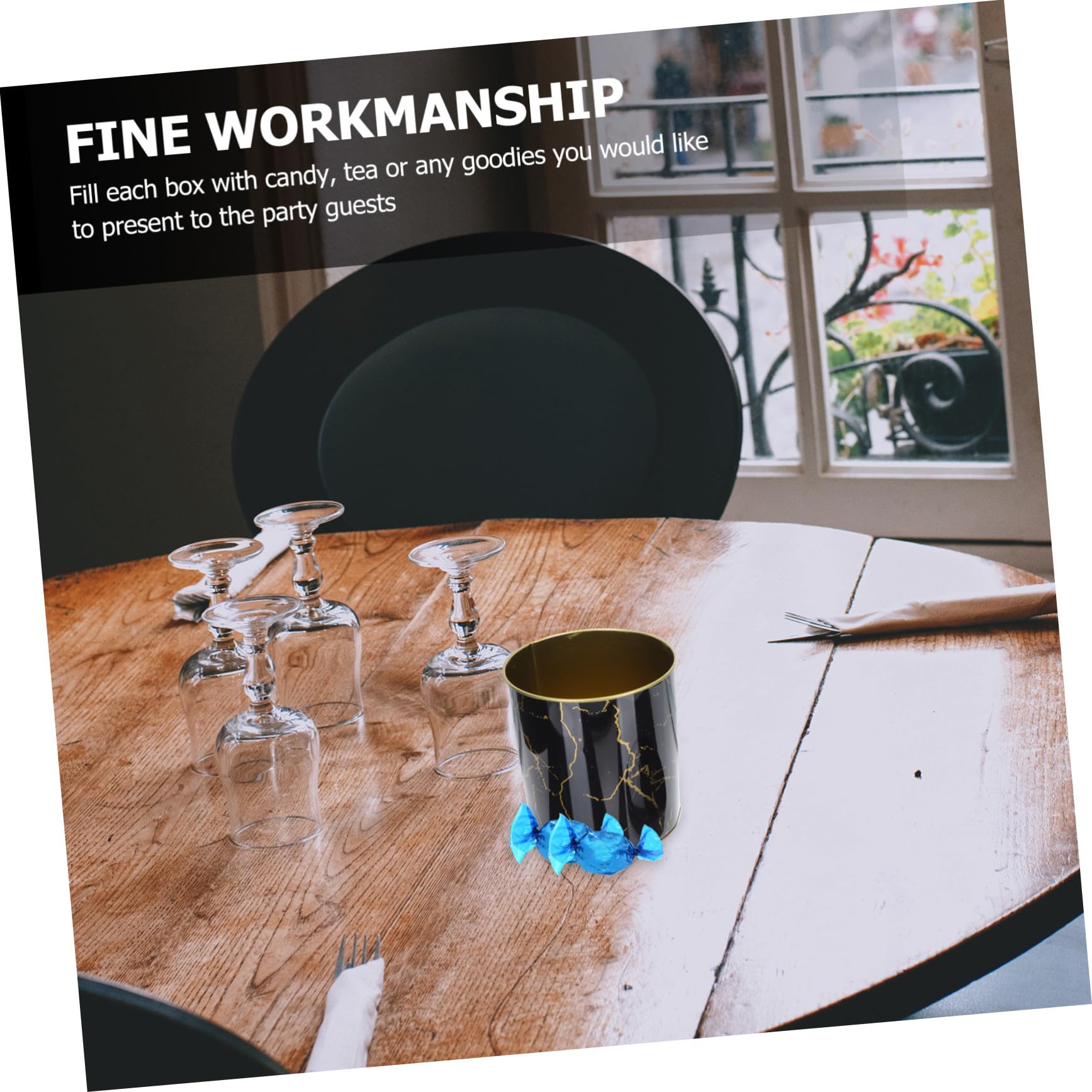 Mipcase Set 2 Barattoli per Biscotti in Latta Nero, Contenitori Decorativi e Funzionali in Stile Nordico, Leggeri e Compatti, per Conservare Dolci a Casa