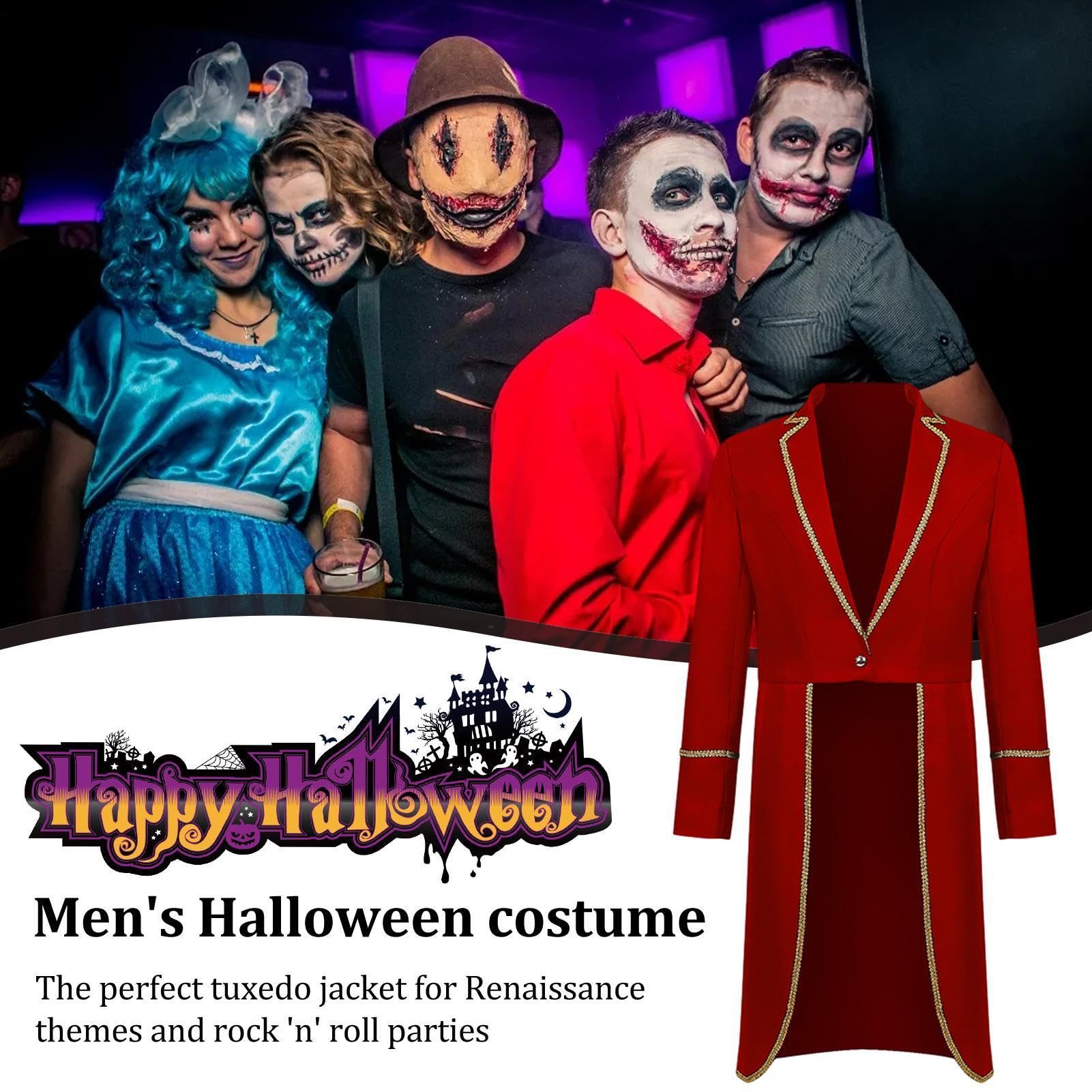 Steampunk - Chaqueta gótica vintage para hombre, disfraz de Halloween con