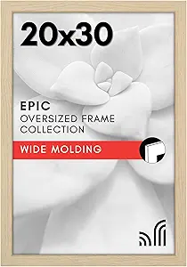 Americanflat 20x30 Poster Frame with Polished Plexiglass - Epic Collection - Gallery Wall Frames with Engineered Wood - Wide Photo Frame for Wall Display - Natural Oak