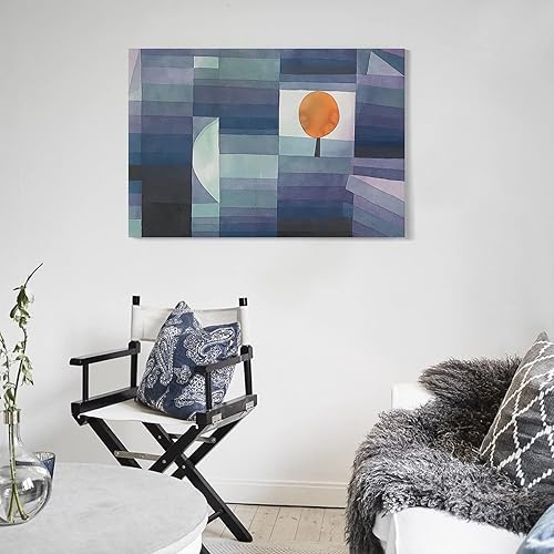 Miniatura 5 de Paul Klee - Der Bote Des Herbstes (gruenviolette Stufung Mit Orange Akzent) 1922 Poster Decorative Painting Canvas Wall Art Living Room Posters