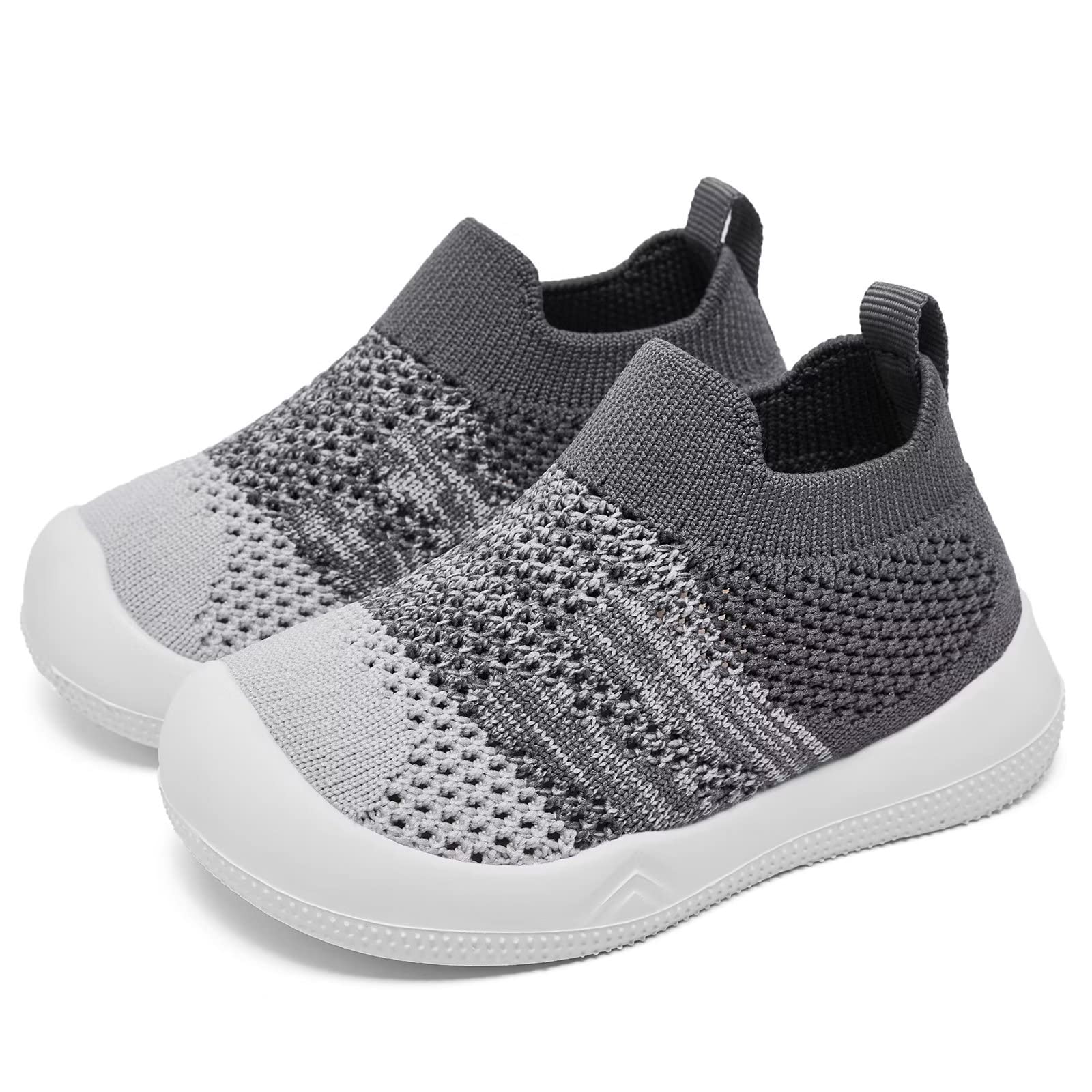 Eashi Zapatos antideslizantes para niños y niñas, transpirables, cálidos, elásticos, con suela viscoelástica, para proteger los dedos de los pies, tenis para exteriores