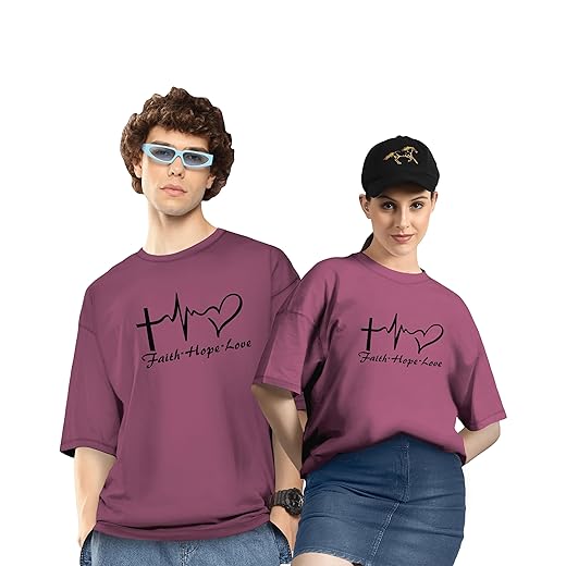 Couple T-Shirts Cotton | Oversized Tshirt for Men Women Love (Set of 2 | Regular Fit | OSHS CT8)