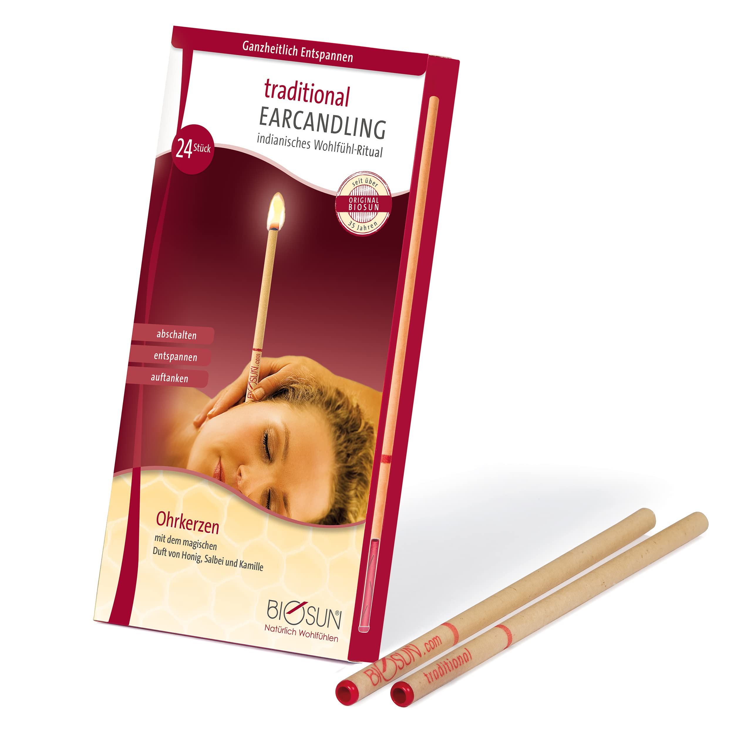 Bougie d'oreille traditionnel en cire naturelle coffret de 12 paires