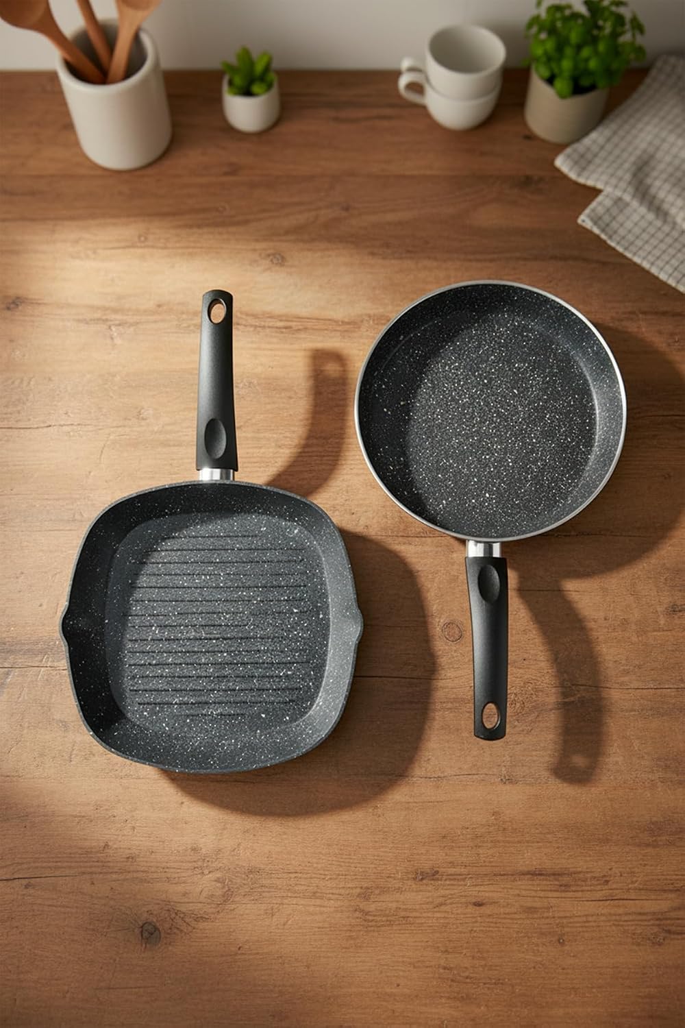 Bernardo Carolin 2 Parça Grill Tava Seti Gri (26 Cm -28 Cm)