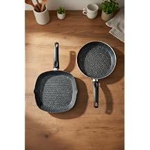 Bernardo Carolin 2 Par a Grill Tava Seti Gri 26 Cm -28 Cm